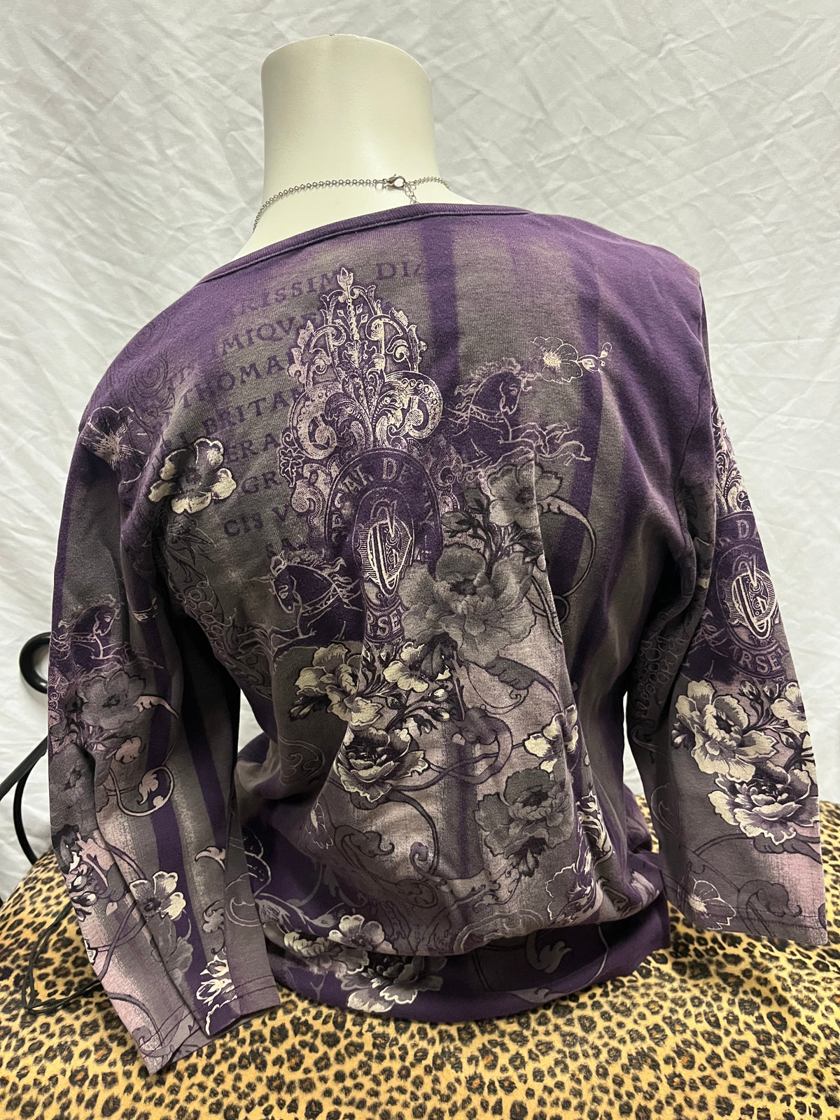 XL - Christopher & Banks Purple Rhinestone Graphic Top