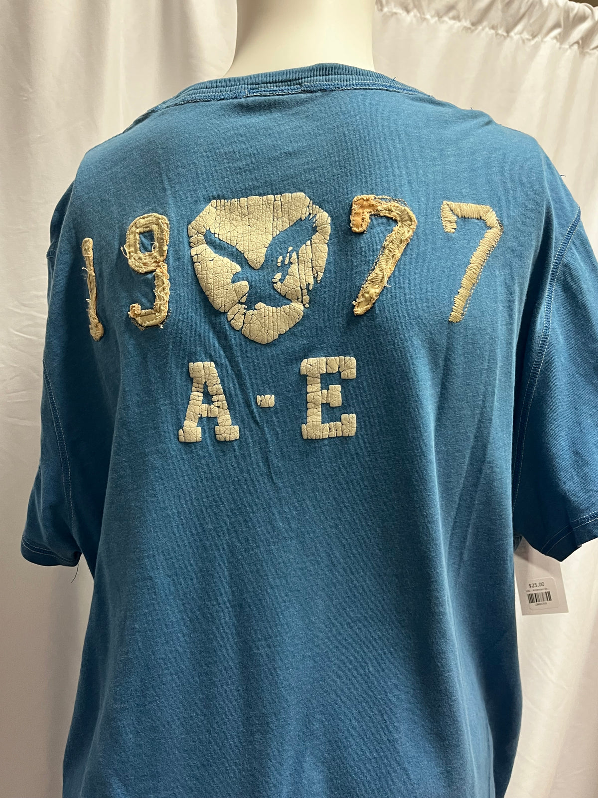 XXL - American Eagle Y2K Blue Applique Tee