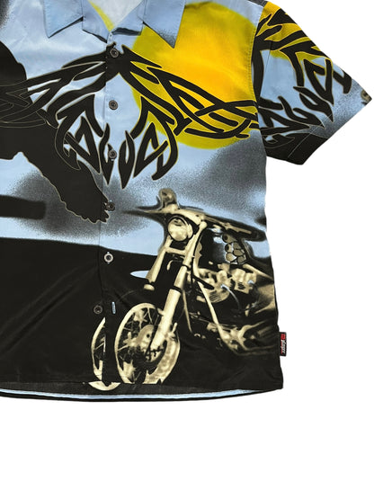 L - Player Y2K Motorbike All-Over Button Down