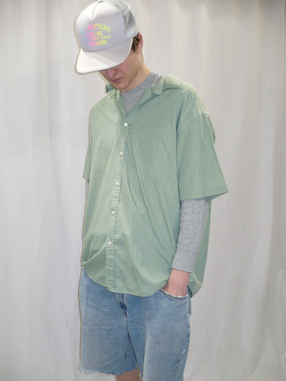Hunt Club Green Plaid Short Sleeve Button Down