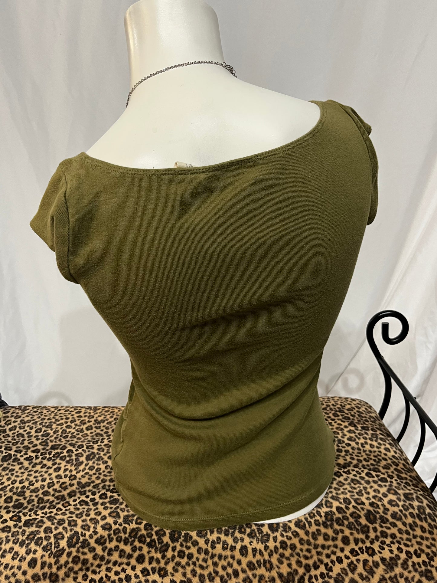 S - DKNY Jeans 2000s Rhinestone Rouched Top