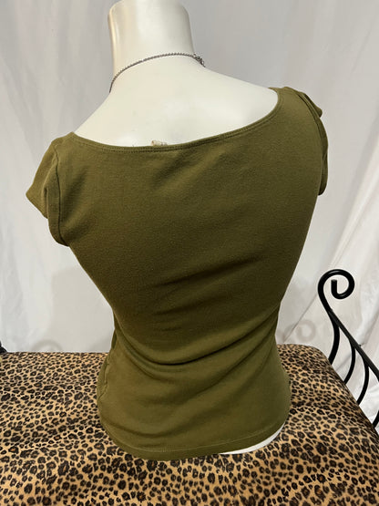 S - DKNY Jeans 2000s Rhinestone Rouched Top