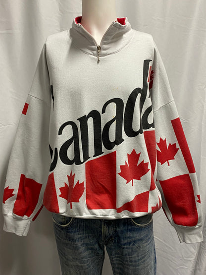 L - Canada 80s Pullover Zip Sweatshirt