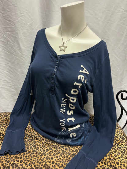 XL - Aeropostale 2010s Graphic Henley Top