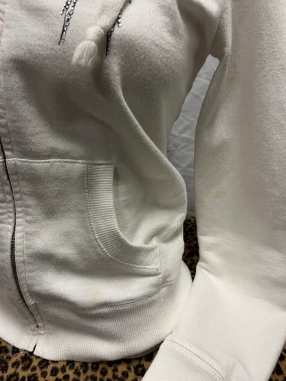 S - Sara Mode Y2K Rhinestone Wings Zip Hoodie