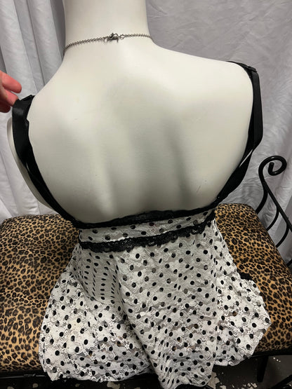 1X - Hotkiss Y2K Polka Dot Lace Babydoll Top