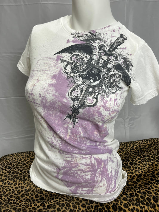 Sinful Y2K Pink + Gray Graphic Tee