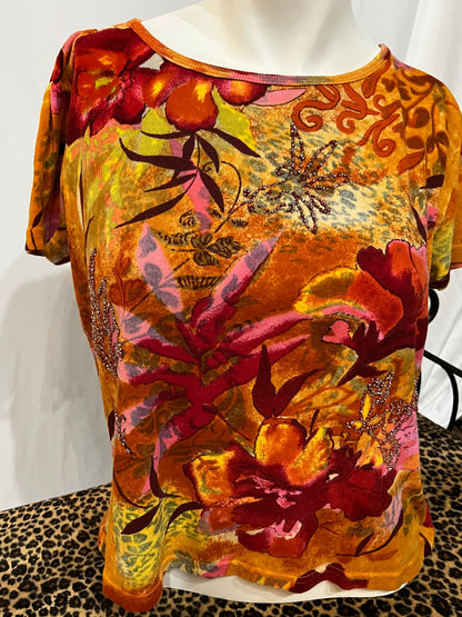 M - Kar-Ma 2000s Beaded Graphic Top
