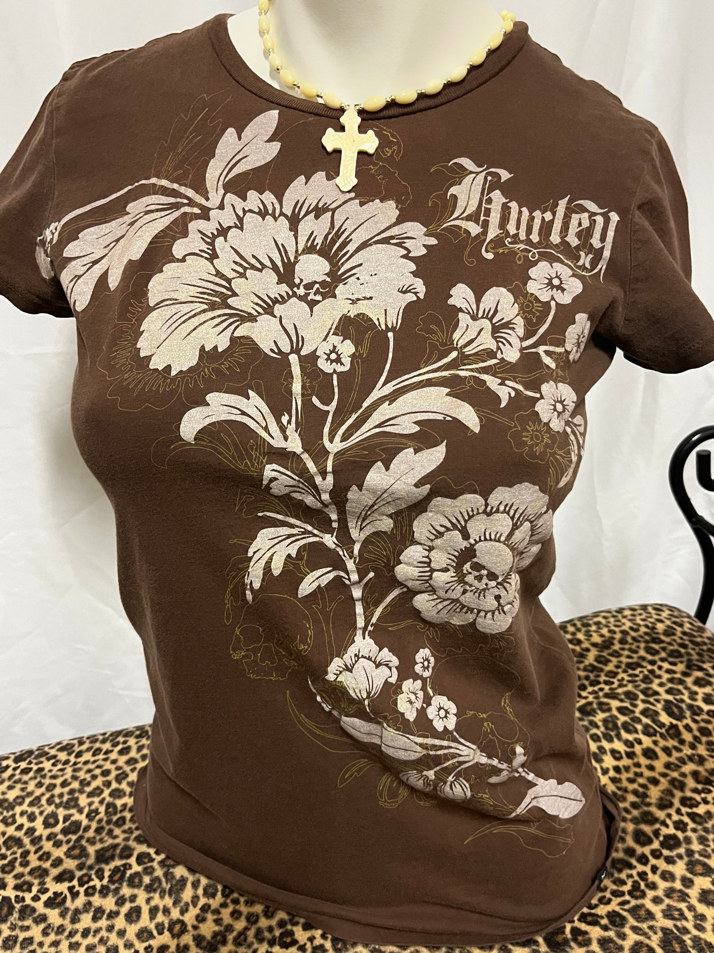 S - Hurley 2000s Floral Graphic Top