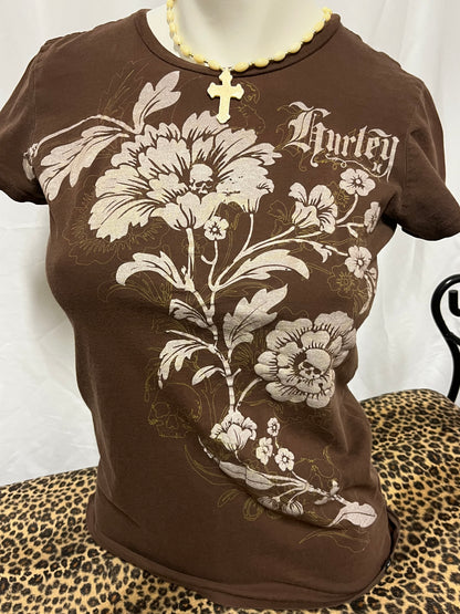 S - Hurley 2000s Floral Graphic Top