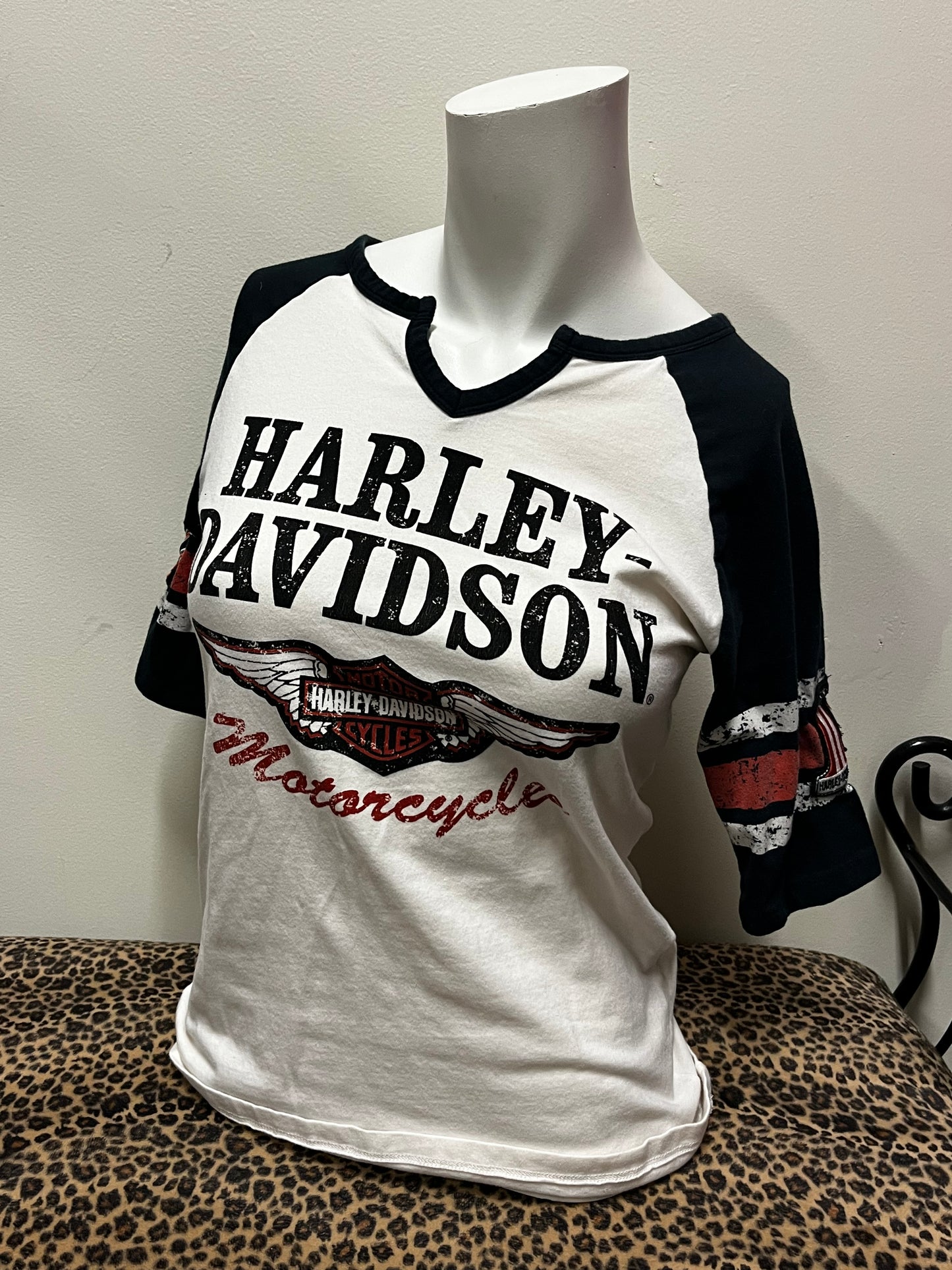 S - Harley Davidson Raglan Graphic Top