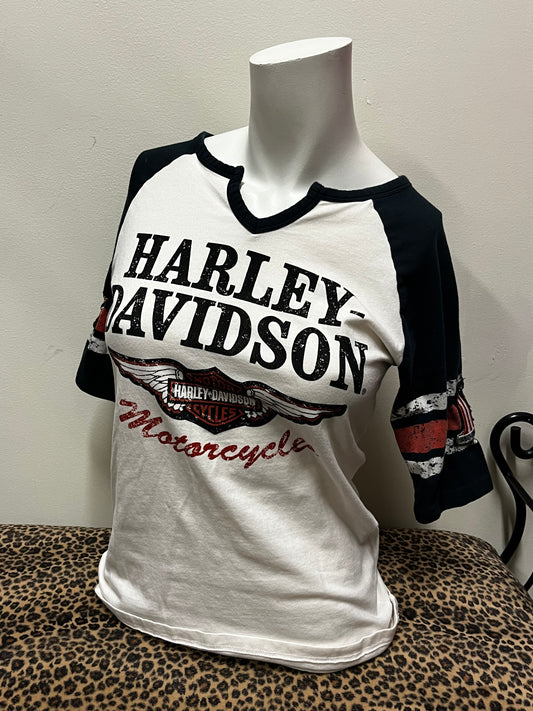 S - Harley Davidson Raglan Graphic Top