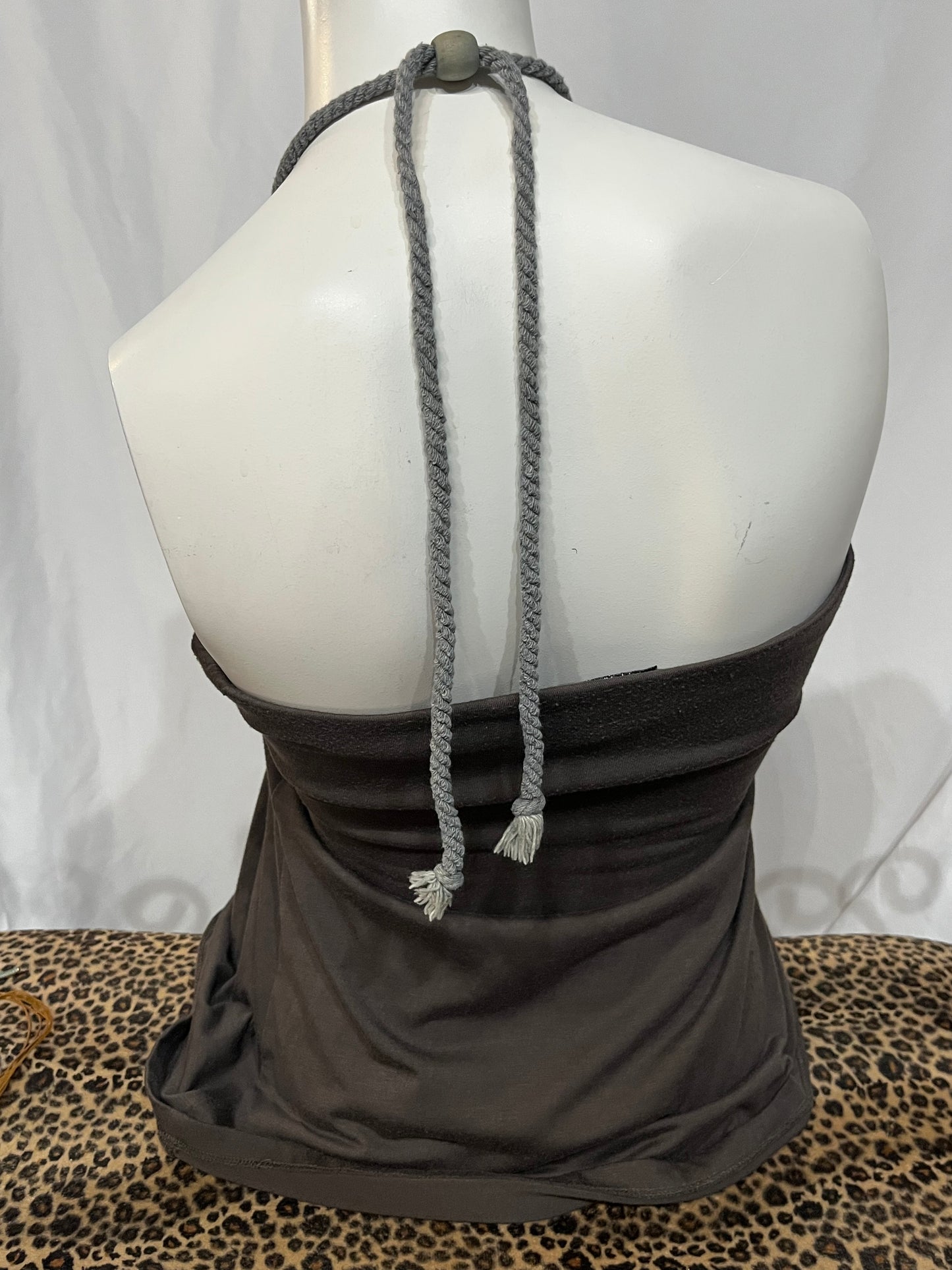 M - UK2LA Y2K Beaded Halter Top
