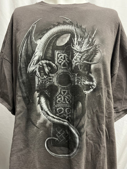XXL - Y2K Snake Gothic Cross Graphic Tee