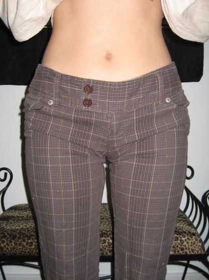 Streetwear Society Y2K Plaid Low-Rise Pants