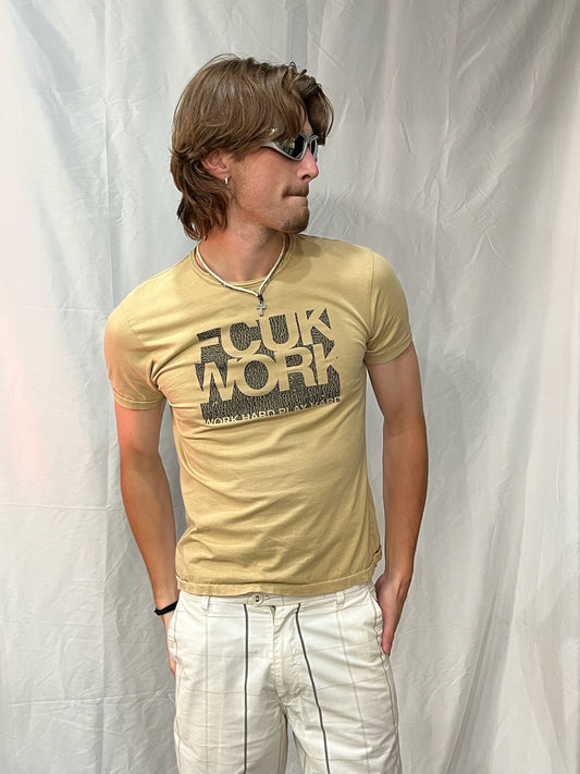 M - FCUK WORK Distressed Y2K Tee