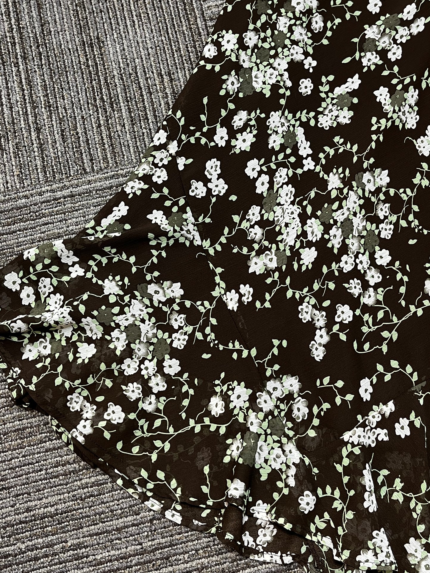 SZ 12 - Tradition Brown + Green Mesh Overlay Skirt