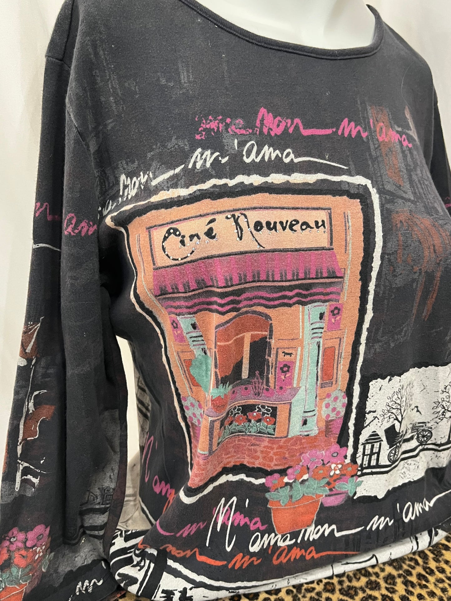 L - Katina Marie Art Nouveau Graphic Top
