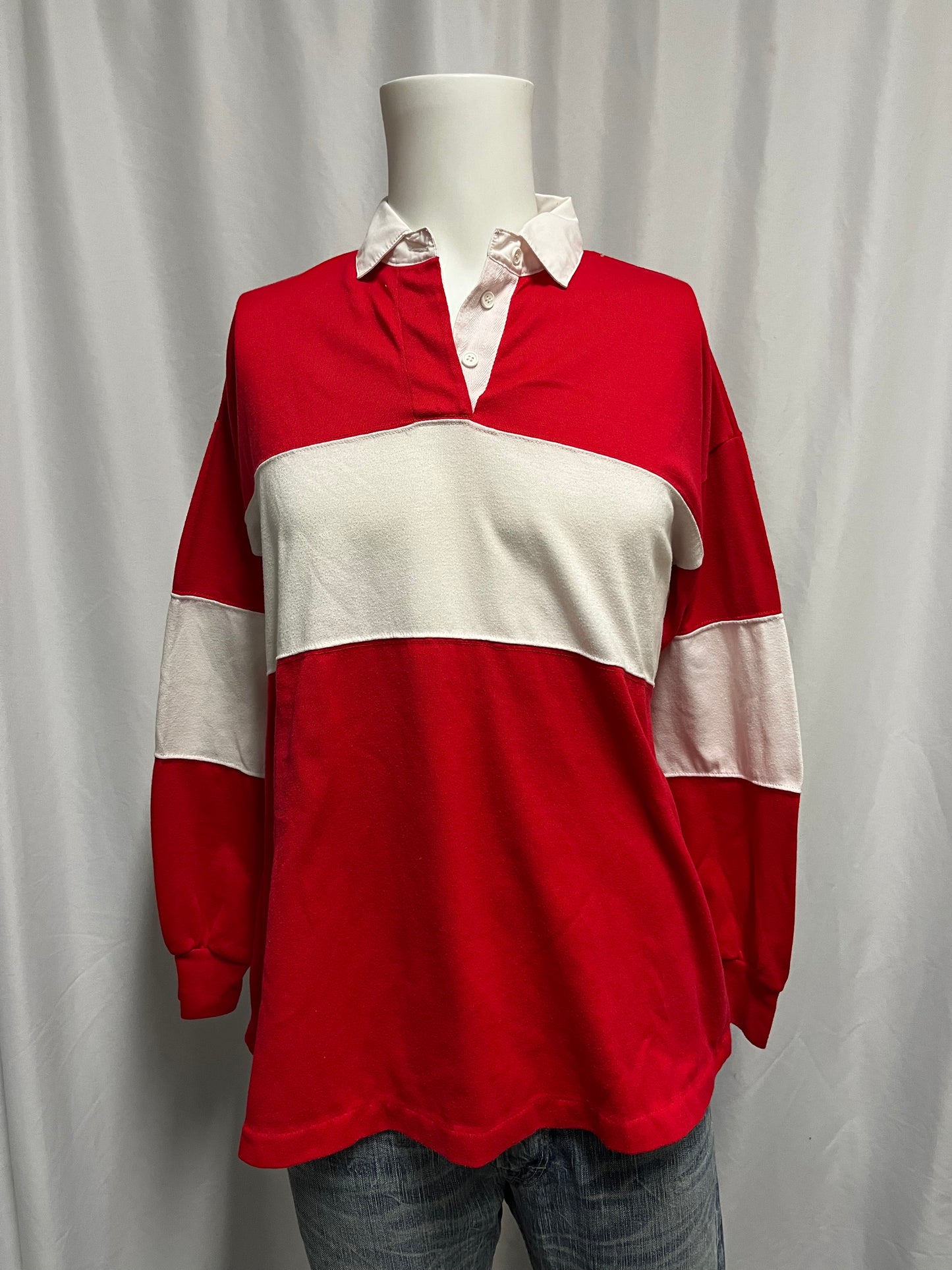 M/L - Favorites 90s Red + White Rugby Shirt