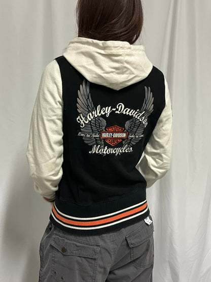 S - Harley Davidson Embroidered Zip Hoodie Jacket
