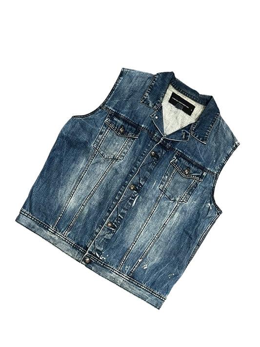 XL - French Connection Paint Denim Vest