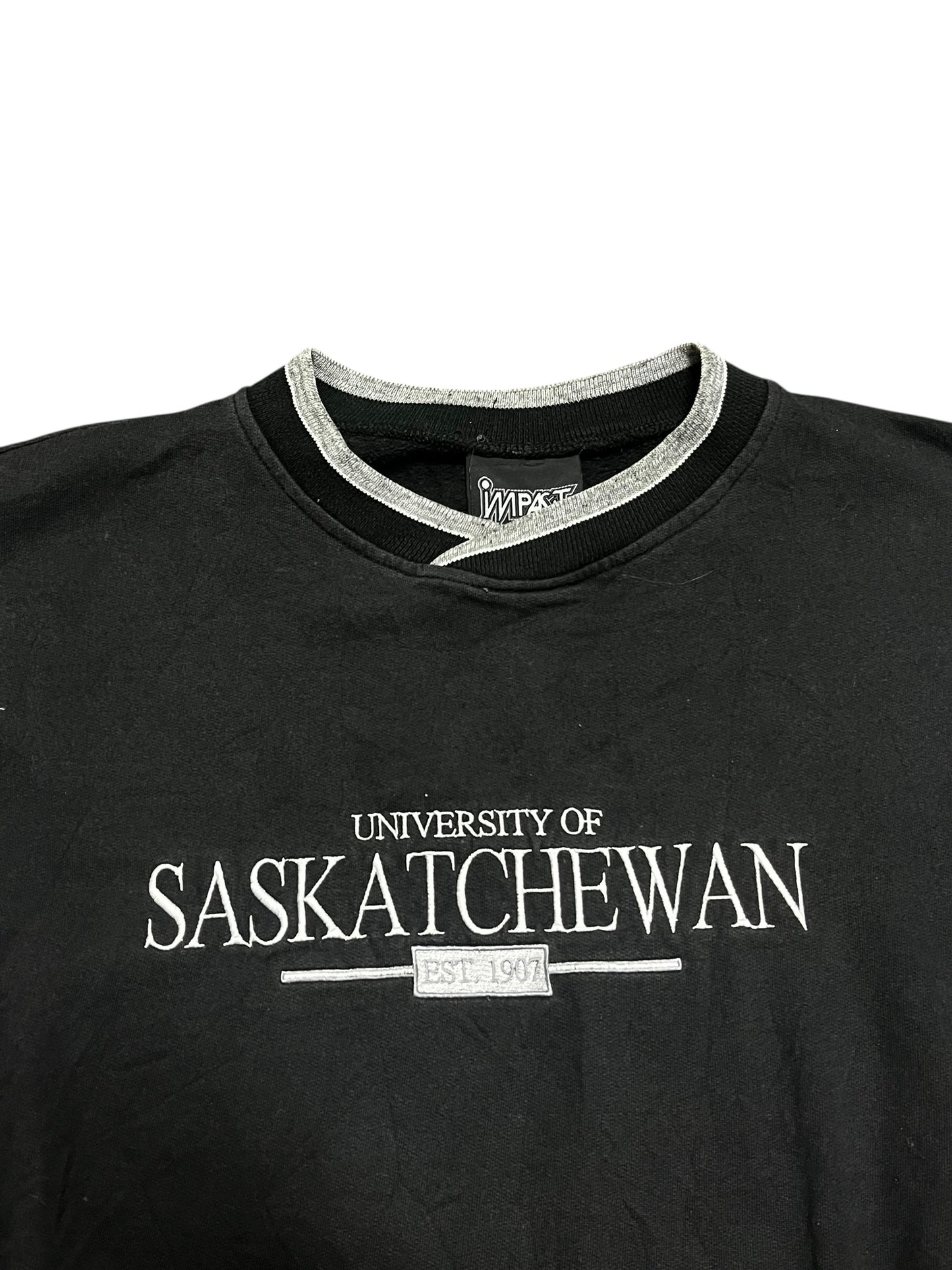 L - U of S 2000s Two Tone V-Neck Sweatshirt