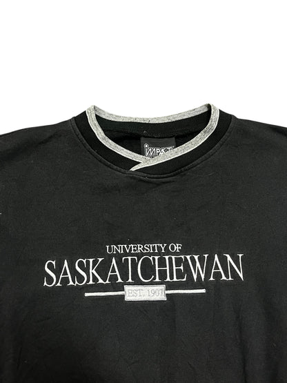 L - U of S 2000s Two Tone V-Neck Sweatshirt