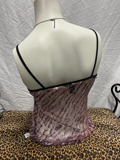 S - Hollywood Era Y2K Lace Mesh Cami Top