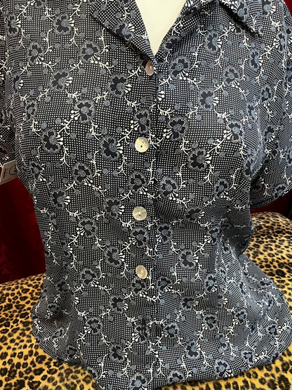 M - Fred David 90s Patterned Blouse
