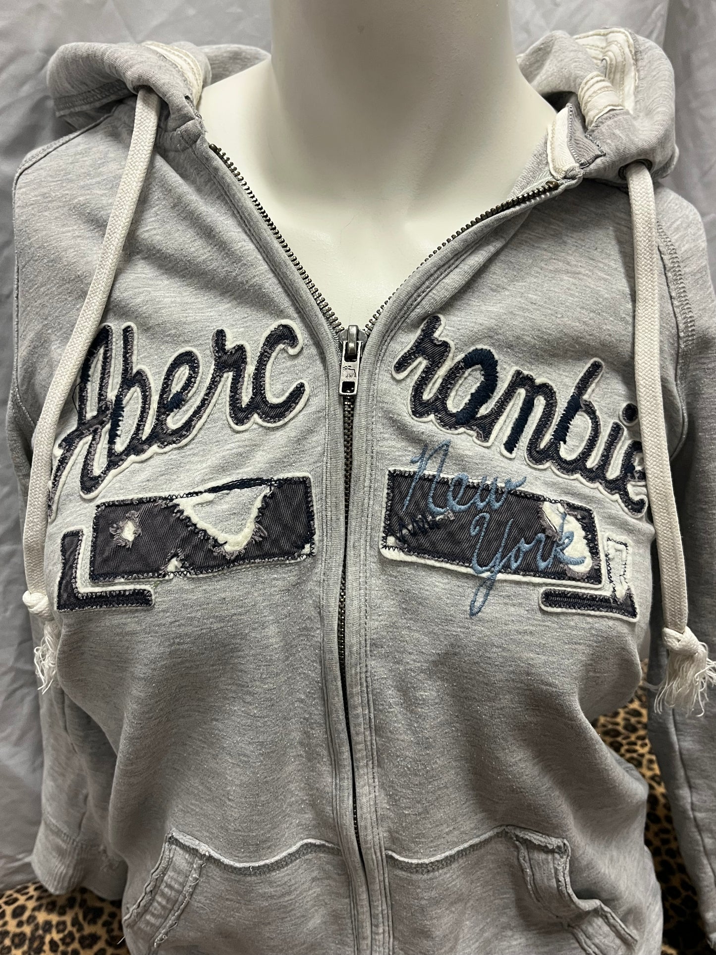 S - Abercrombie & Fitch Grey Zip Hoodie