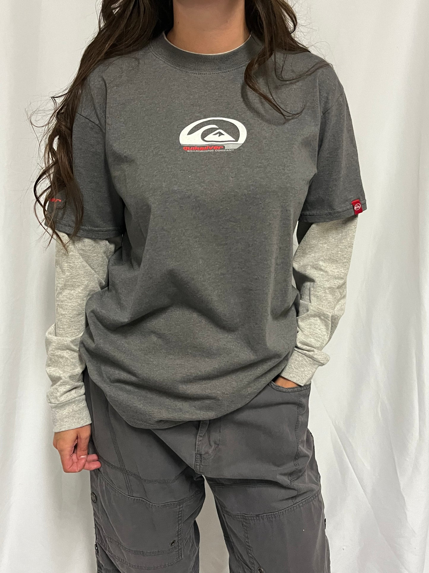 M - Quiksilver Boarding 2000s Double Layered Tee