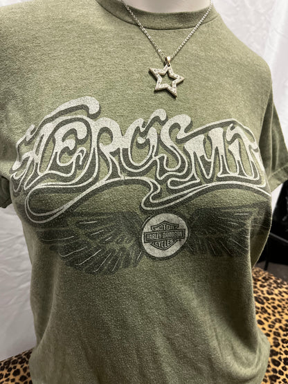 S - Aerosmith Harley Davidson 2000s Graphic Top