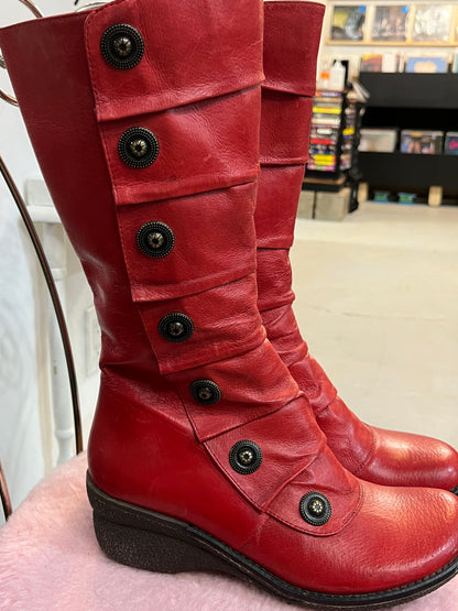 7.5 - Miz Mooz Red Leather High Boot