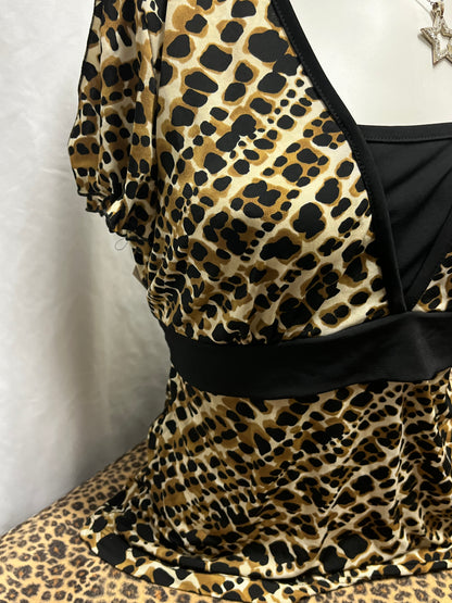 M - AB Studio Y2K Patterned Tie Black Top