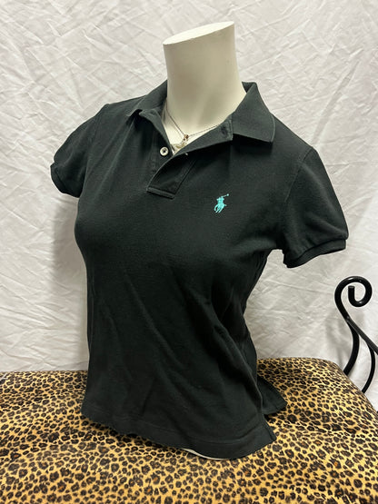 S - Ralph Lauren Y2K Black Polo Top