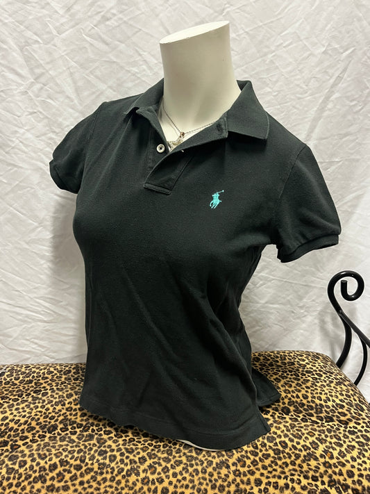 S - Ralph Lauren Y2K Black Polo Top