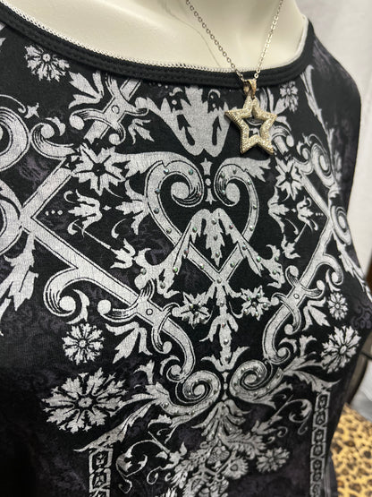 L - Vanilla Sugar Y2K Rhinestone Fairy Blouse
