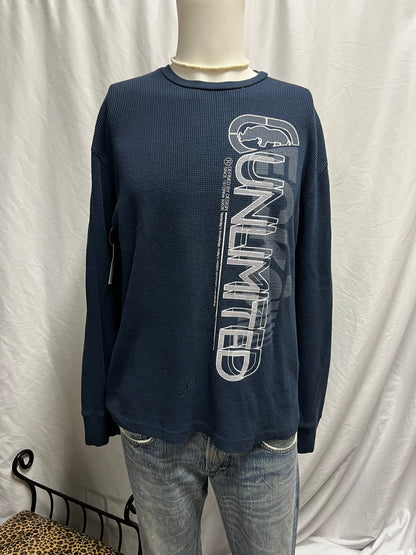 L - Ecko Unltd. Y2K Graphic Waffle Thermal Long Sleeve