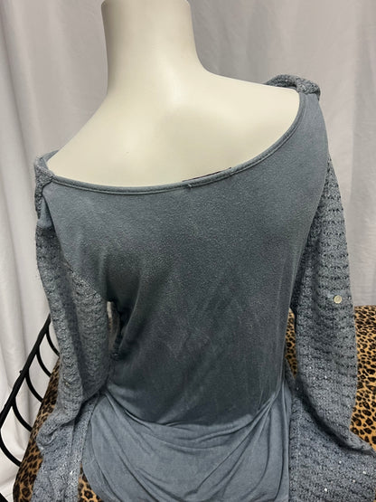 L - New Collection 2000s Sequin Drape Sweater Top