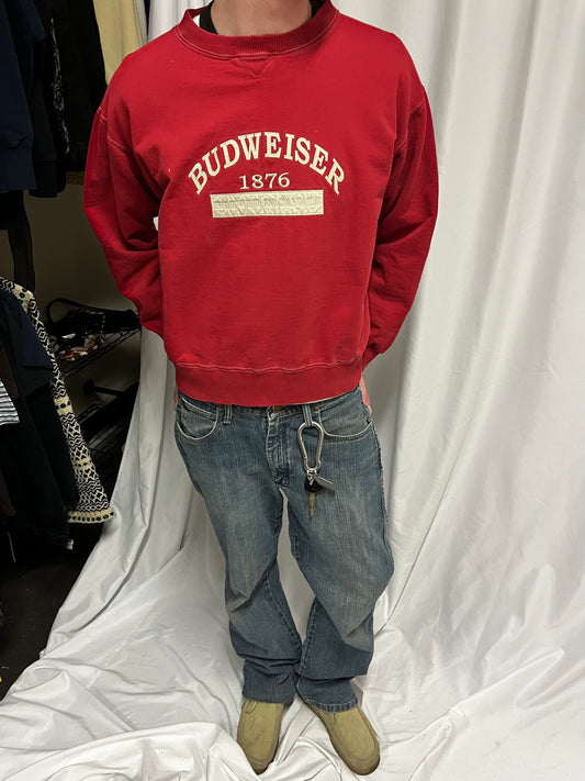 L - Budweiser 90s Embroidered Made In Canada Sweatshirt