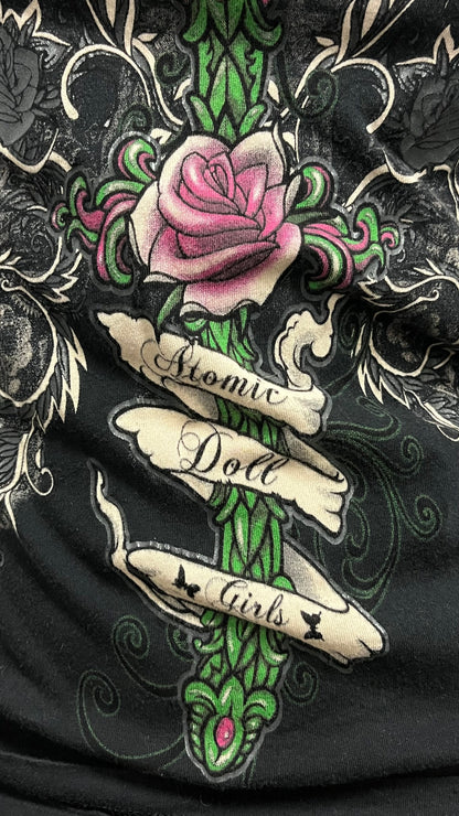 S - Atomic Doll Y2K AOP Graphic Top