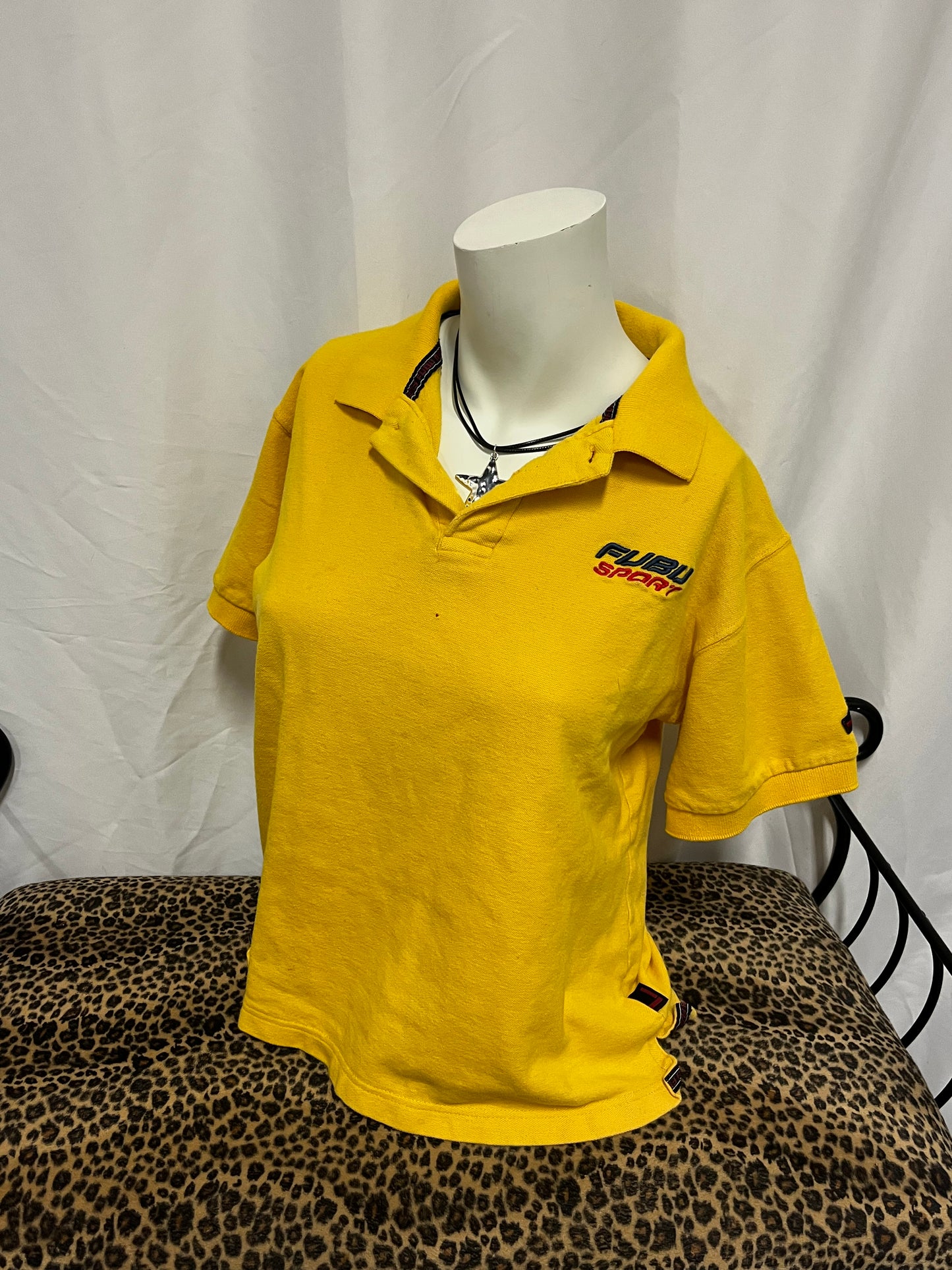 M - FUBU 2000s Collared Baby Tee