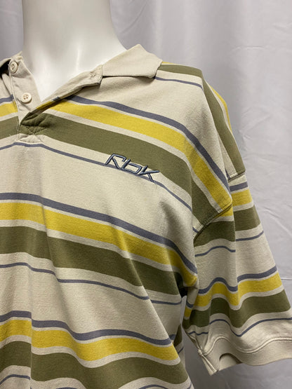 L - Reebok 90s Striped Polo Tee
