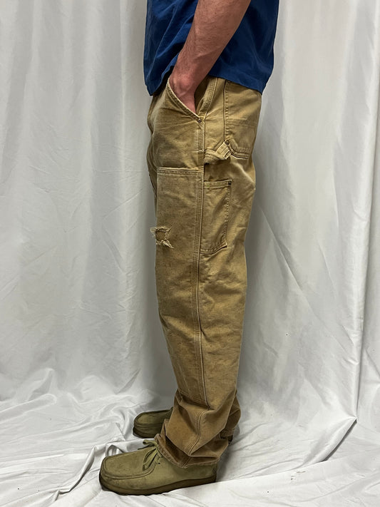 34 x 34" - Carhartt Double Knee Canvas Workwear Pants Made In USA