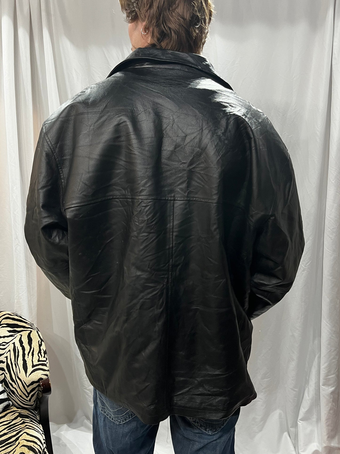 3XL - Canada Genuine Sportswear Leather Zip Jacket
