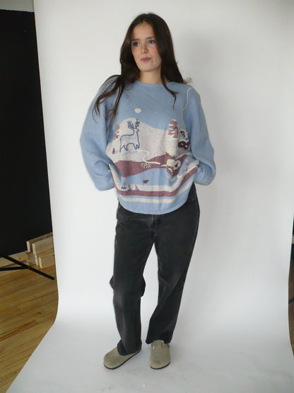 TANJAY Winter Scene Knit Sweater