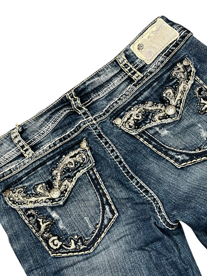 32 x 34" - Silver Suki Y2K Bootcut Embellished Jeans
