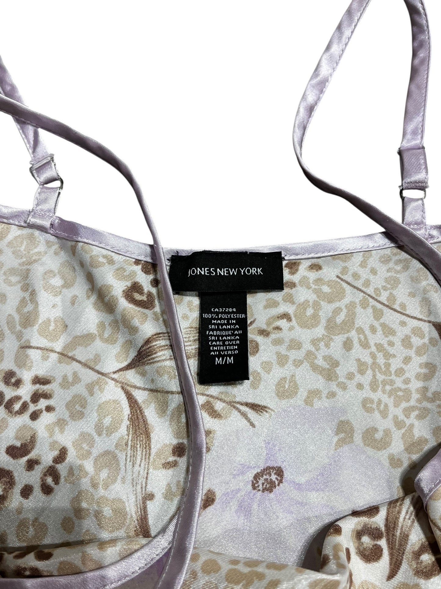 M - Jones NY Leopard + Lilac Satin Slip Dress