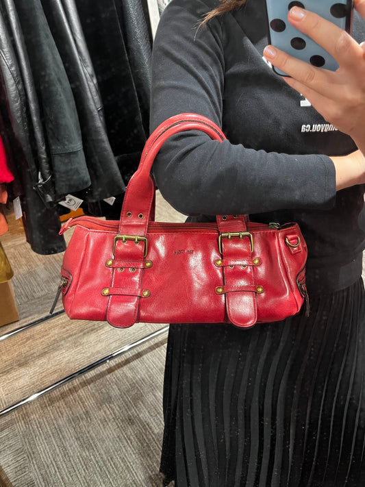 Purse - The Stone Red + Gold Buckle Shoulder Bag
