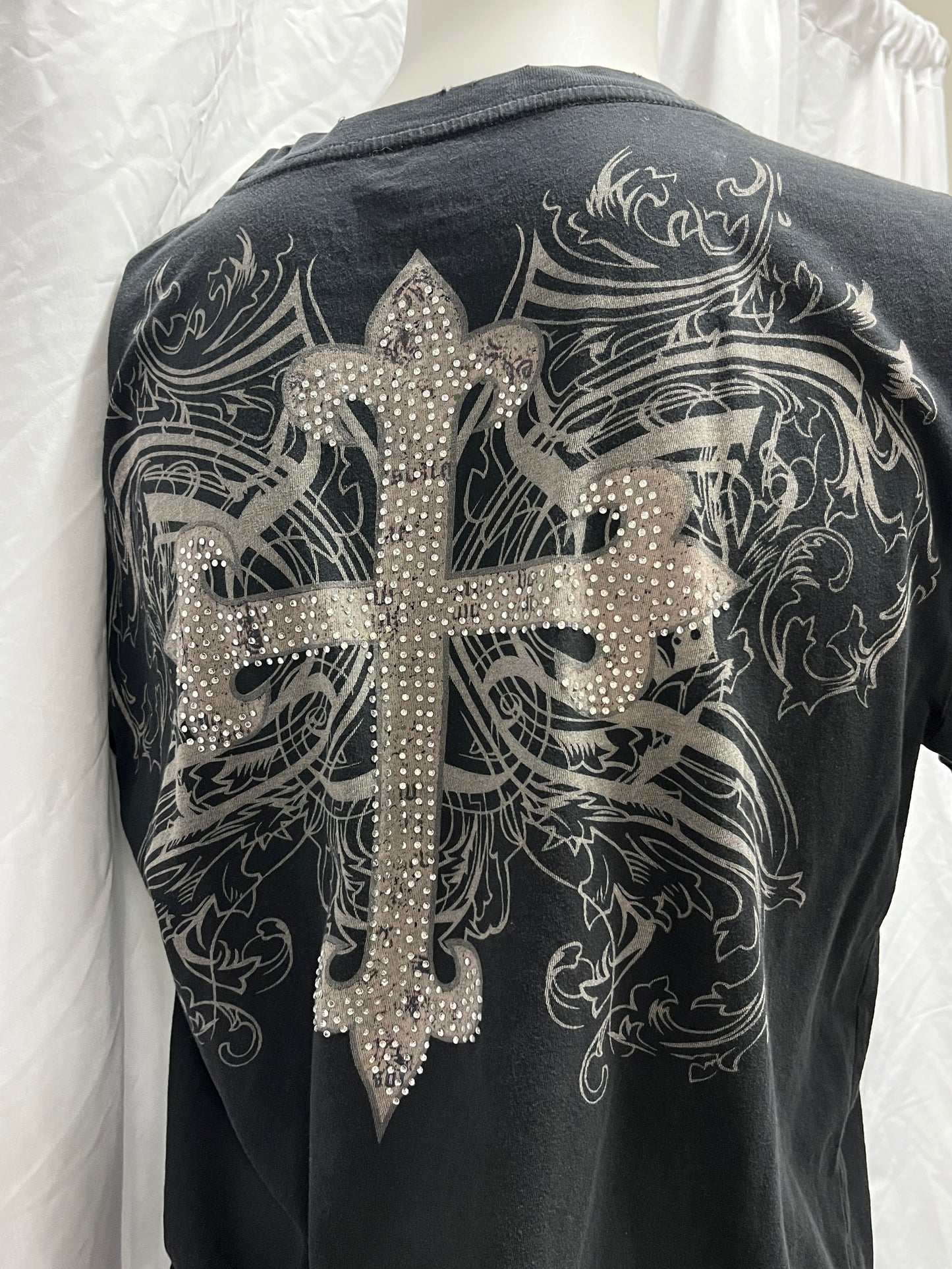 XL - Affliction Y2K Gothic Rhinestone Graphic Tee